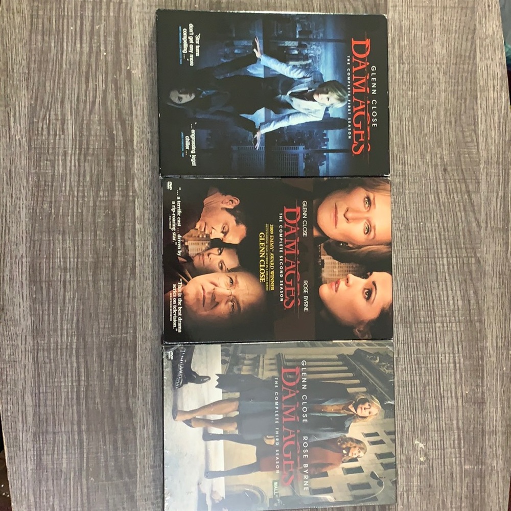Damages the full 3 Seasons on 9 DVD’s